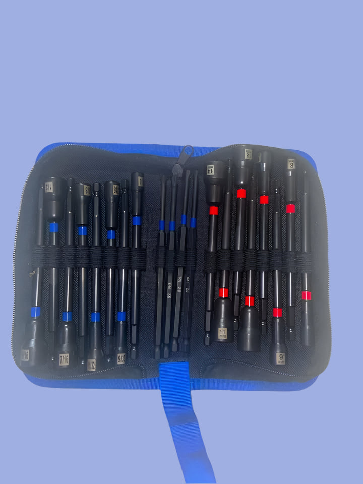 20 piece 6" magnetic, Impact Nut Driver Set English/Metric
