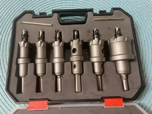 Carbide Hole saw set, 6 piece cutters for metal and other materials